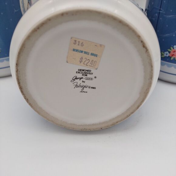 Set of 3 George Good by Fabrizio Ceramic Canister Storage Goose Blue Japan 1985 - Picture 5 of 8